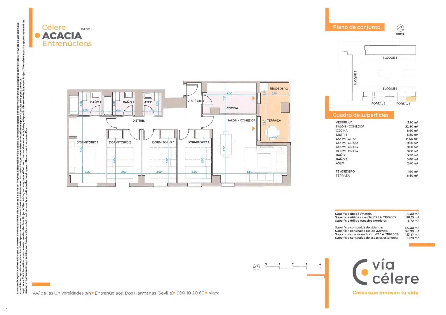 Wohnung zur Miete in Dos Hermanas mit Klimaanlage, Heizung und Terrasse