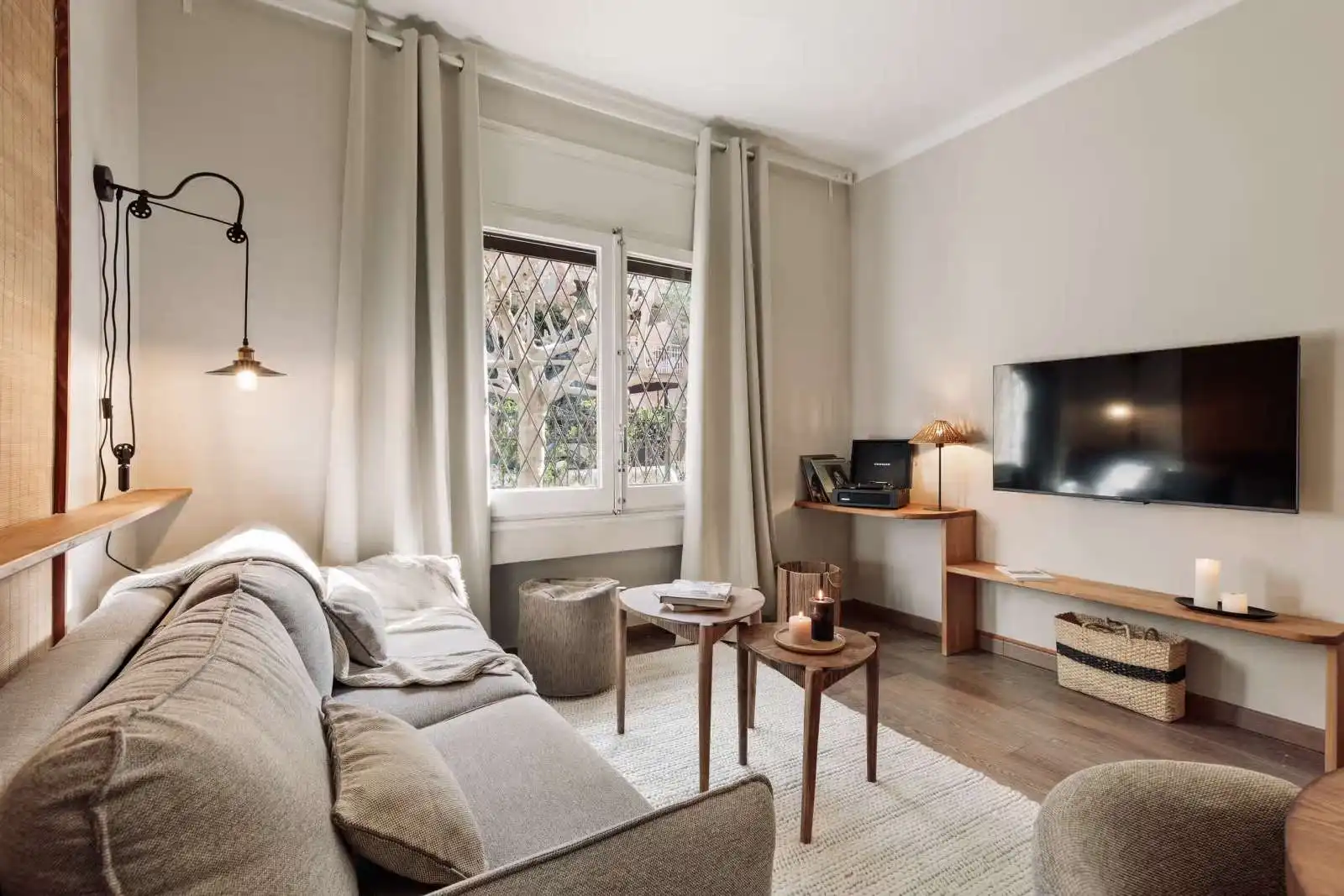 Sala d'estar de Apartament per a compartir en Barcelona amb Aire condicionat, Terrassa i Moblat