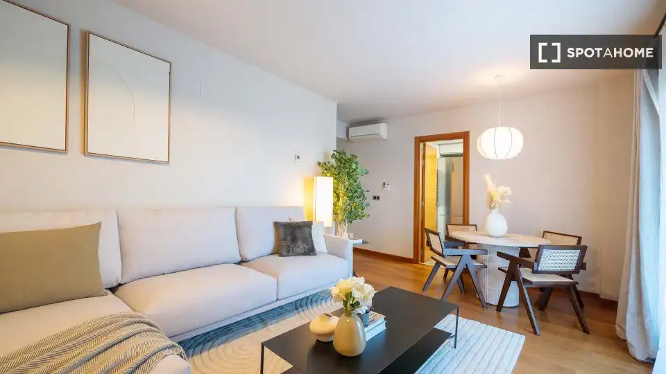 Sala de estar de Piso de alquiler en Madrid con Aire acondicionado, Calefacción y Amueblado