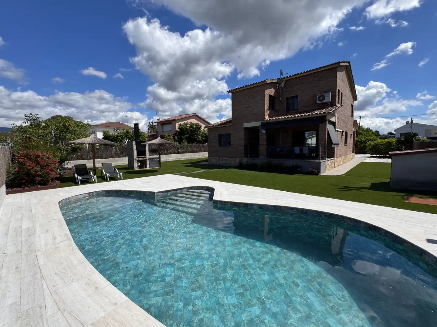 Swimming pool of Houses for sale in Sant Antoni de Vilamajor  with Air Conditioner, Heating and Private garden