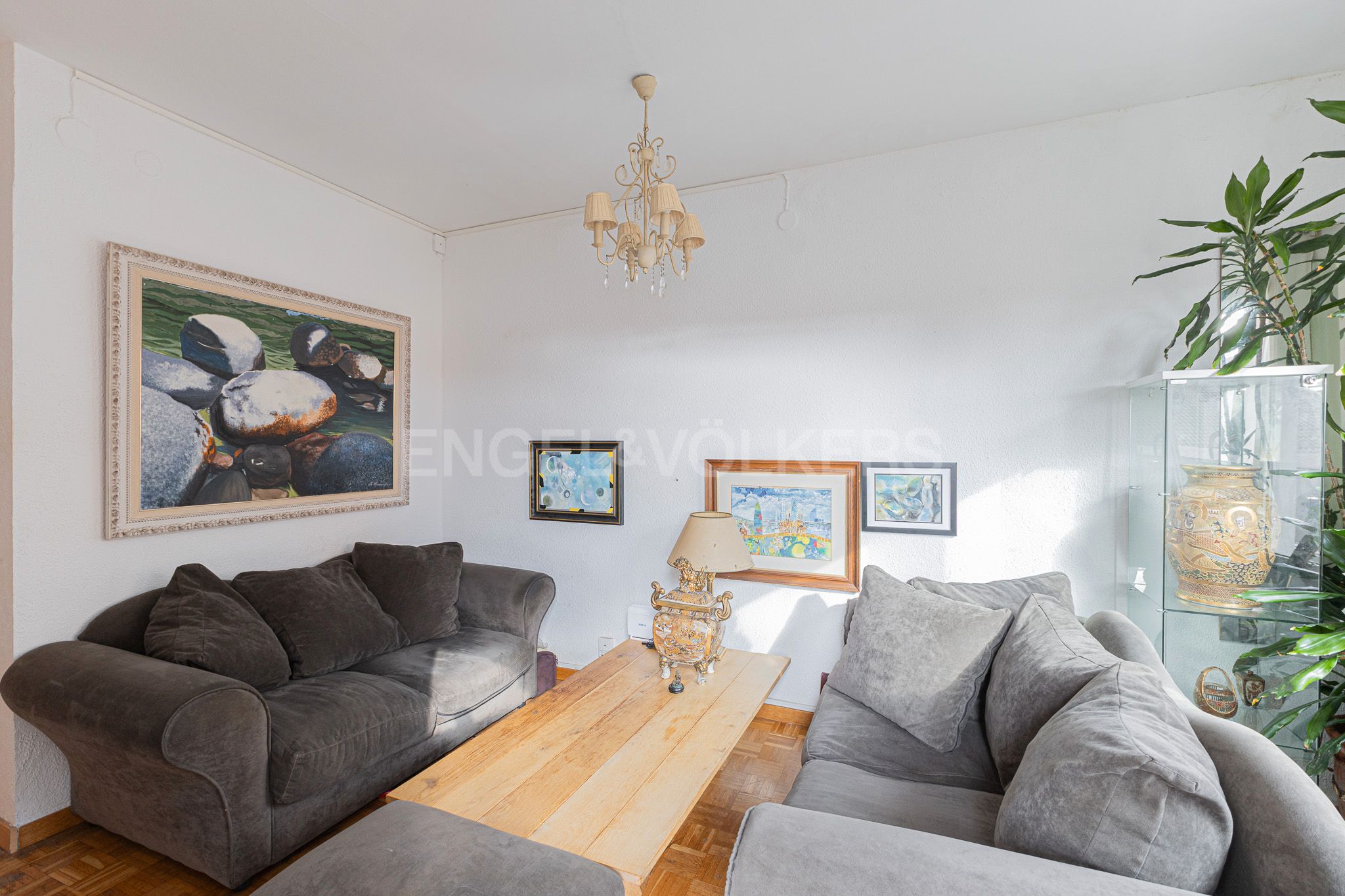 Sala d'estar de Apartament en venda en  Barcelona Capital amb Calefacció, Parquet i Terrassa