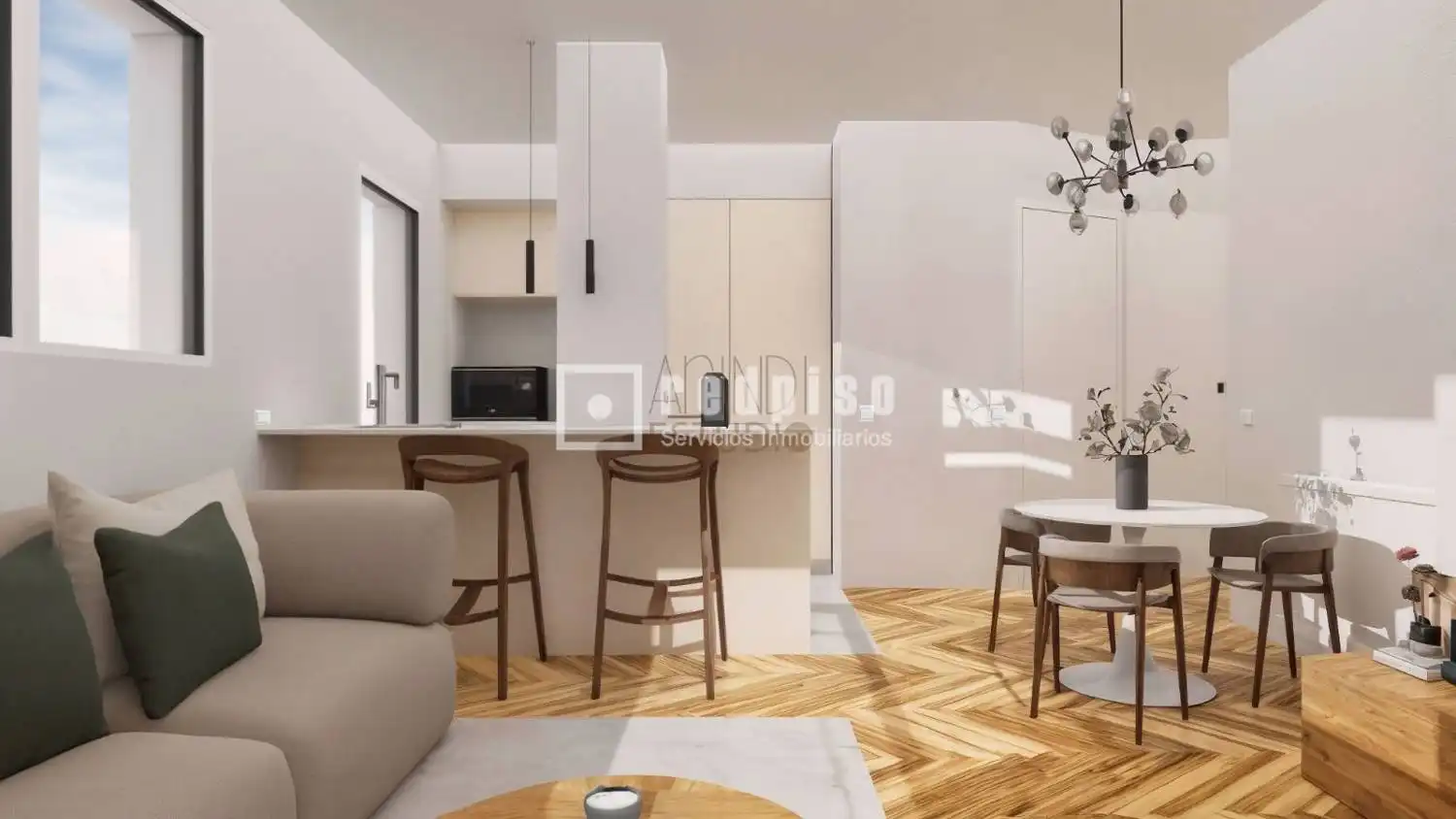 Wohnzimmer von Dachboden zum Verkauf in Madrid mit Klimaanlage, Heizung und Parkett
