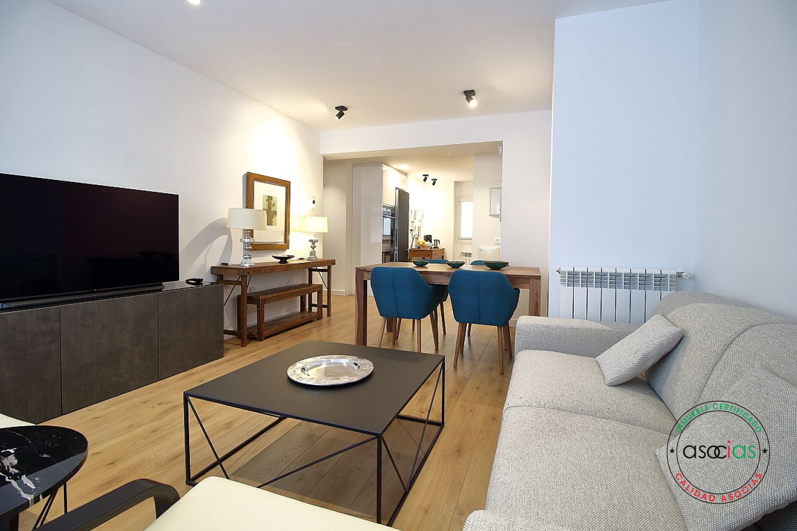 Sala de estar de Piso en venta en Gijón  con Calefacción, Parquet y Terraza