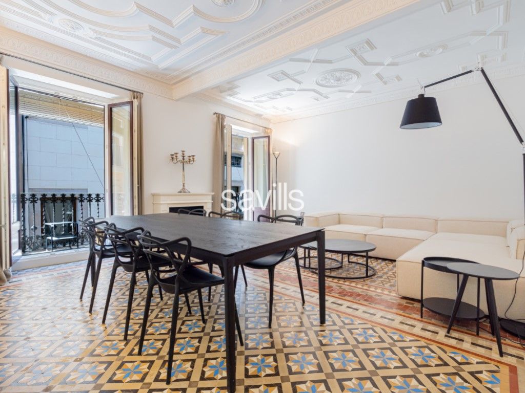 Living room of Apartment for sale in  Barcelona Capital  with Air Conditioner, Terrace and Furnished
