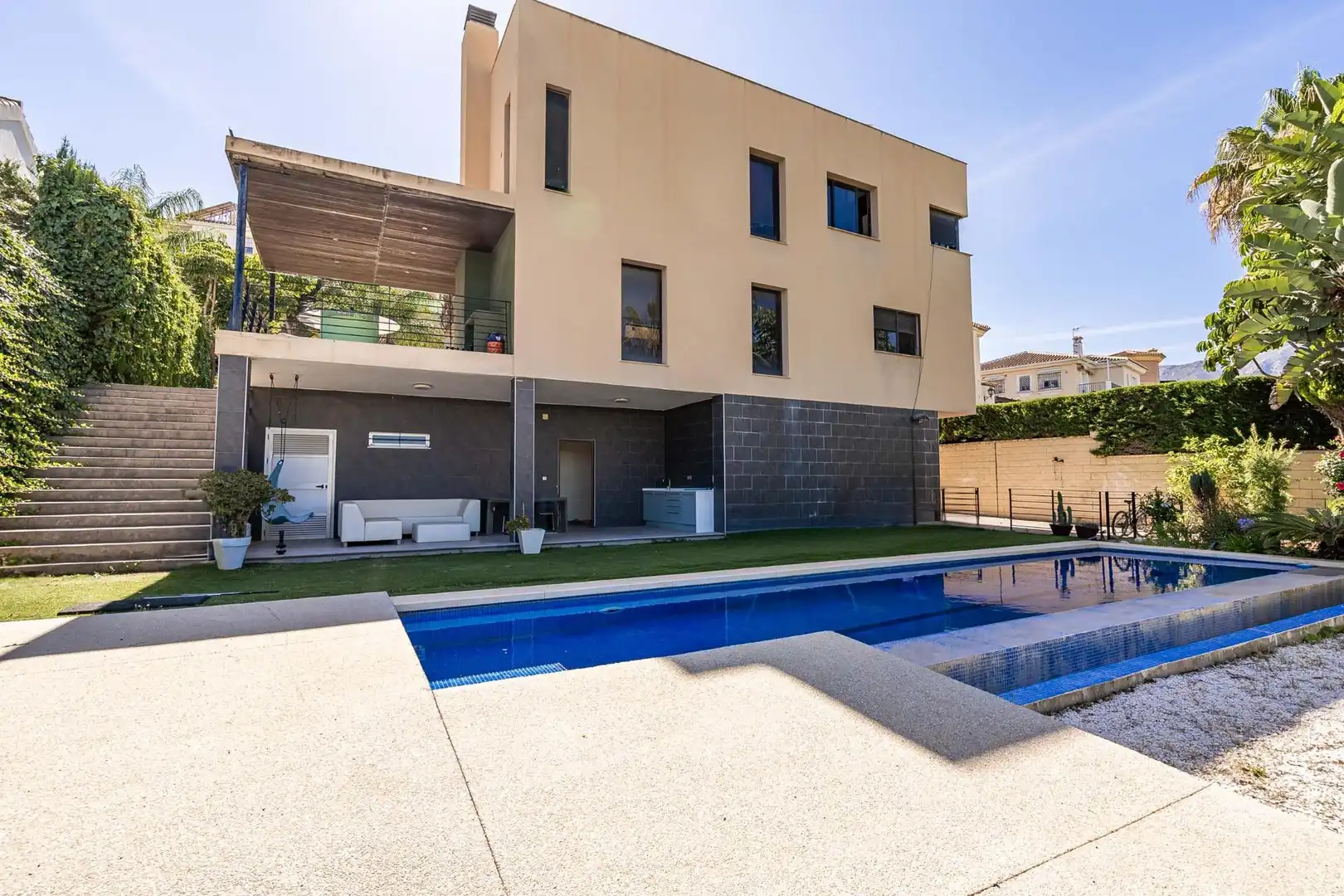 Exterior view of Houses for sale in Mijas  with Air Conditioner, Heating and Private garden