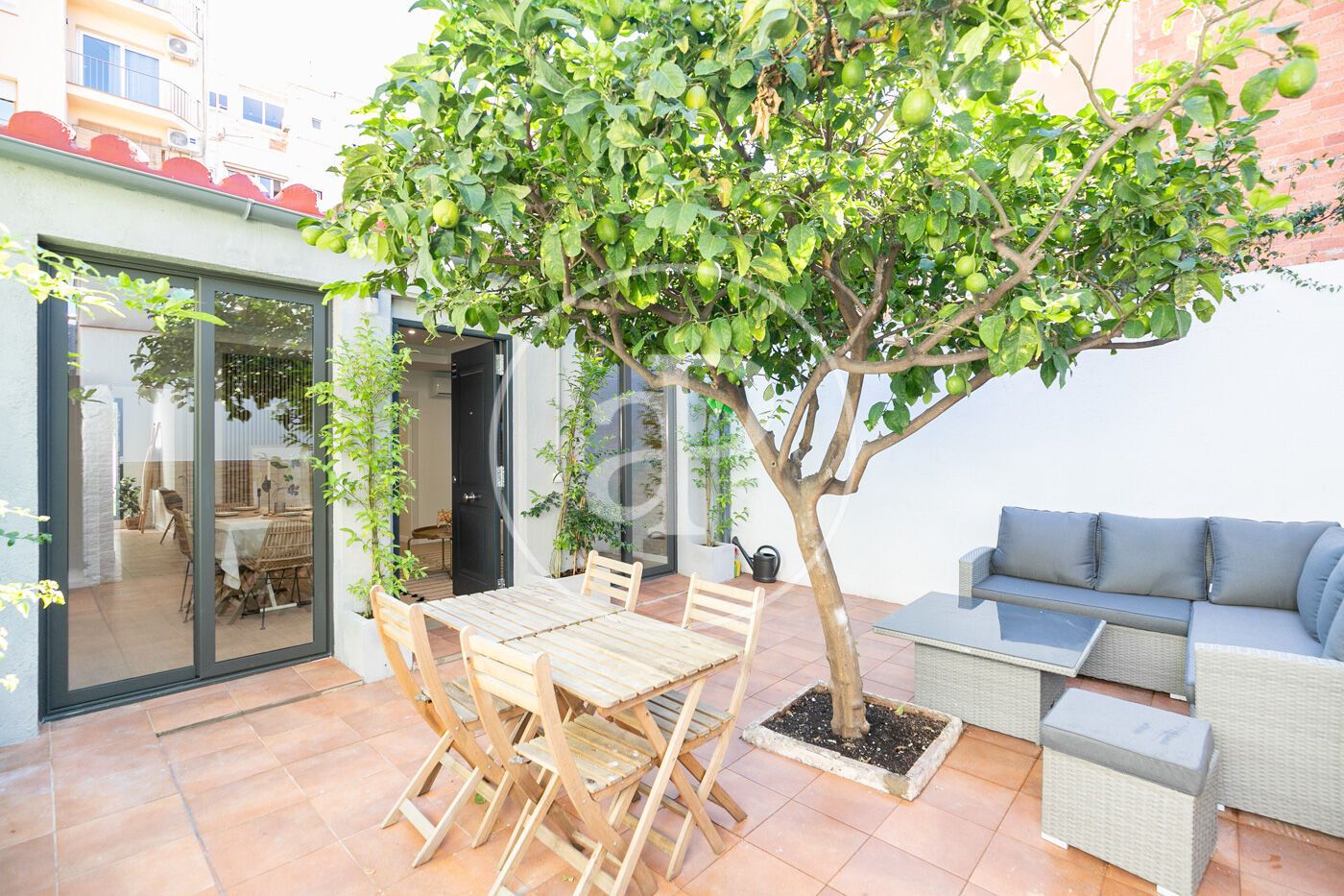 Terrace of Single-family semi-detached for sale in  Barcelona Capital  with Air Conditioner, Heating and Private garden