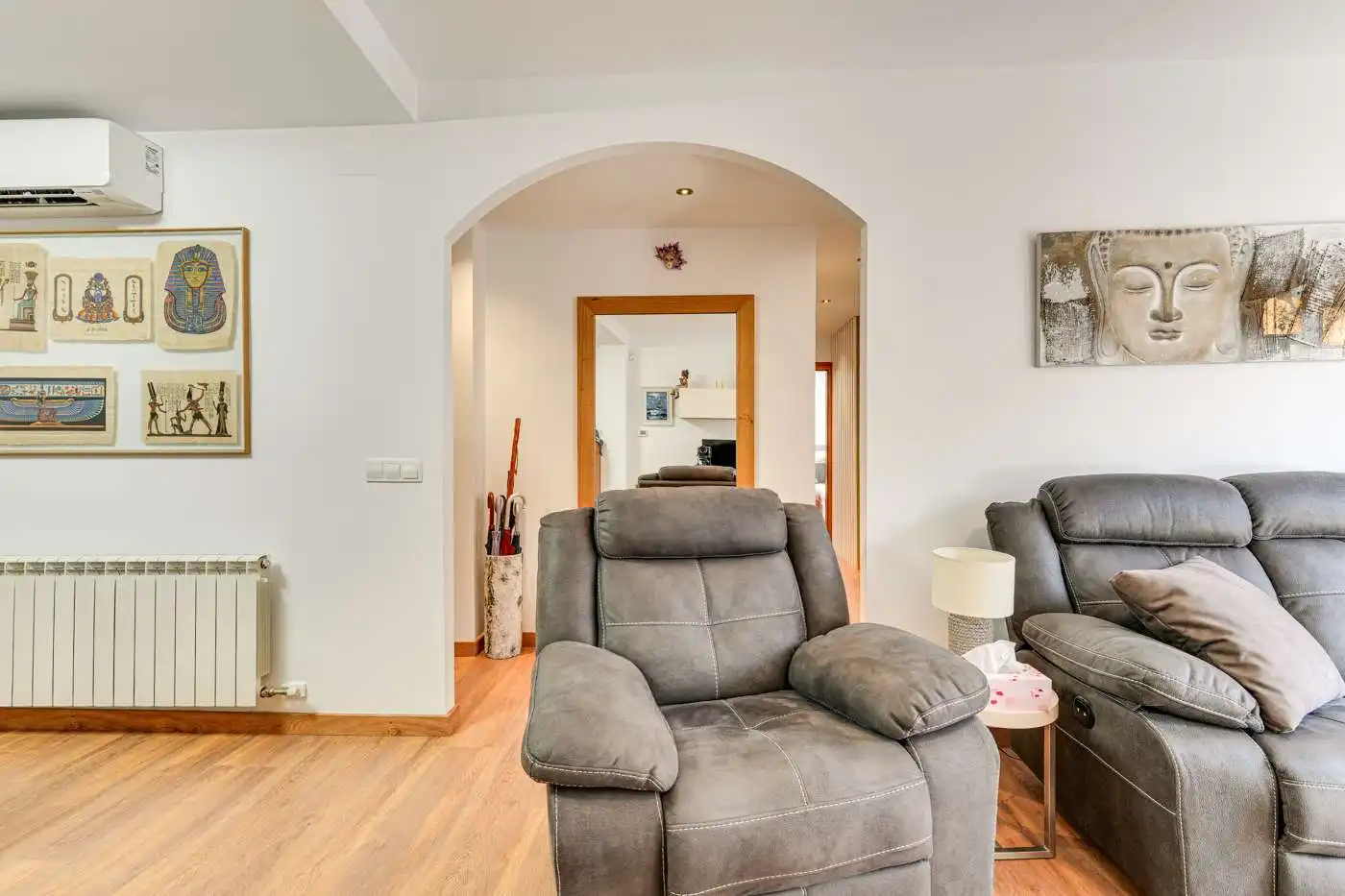 Sala d'estar de Pis en venda en Malgrat de Mar amb Aire condicionat, Terrassa i Moblat