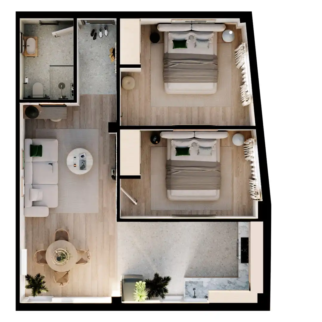 Habitación de Apartamento en venta en Benidorm con Aire acondicionado, Calefacción y Jardín privado