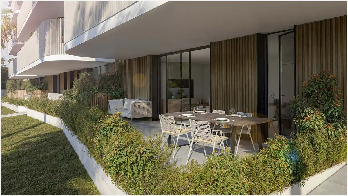 Terraza de Planta baja en venta en Estepona con Aire acondicionado, Jardín privado y Terraza