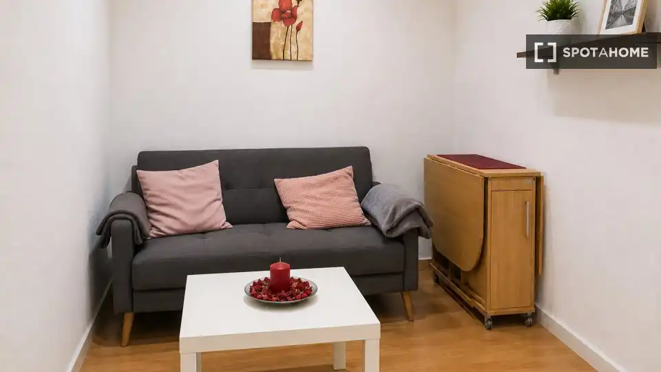 Living room of Flat for rent in Madrid  with Air Conditioner, Heating and Furnished