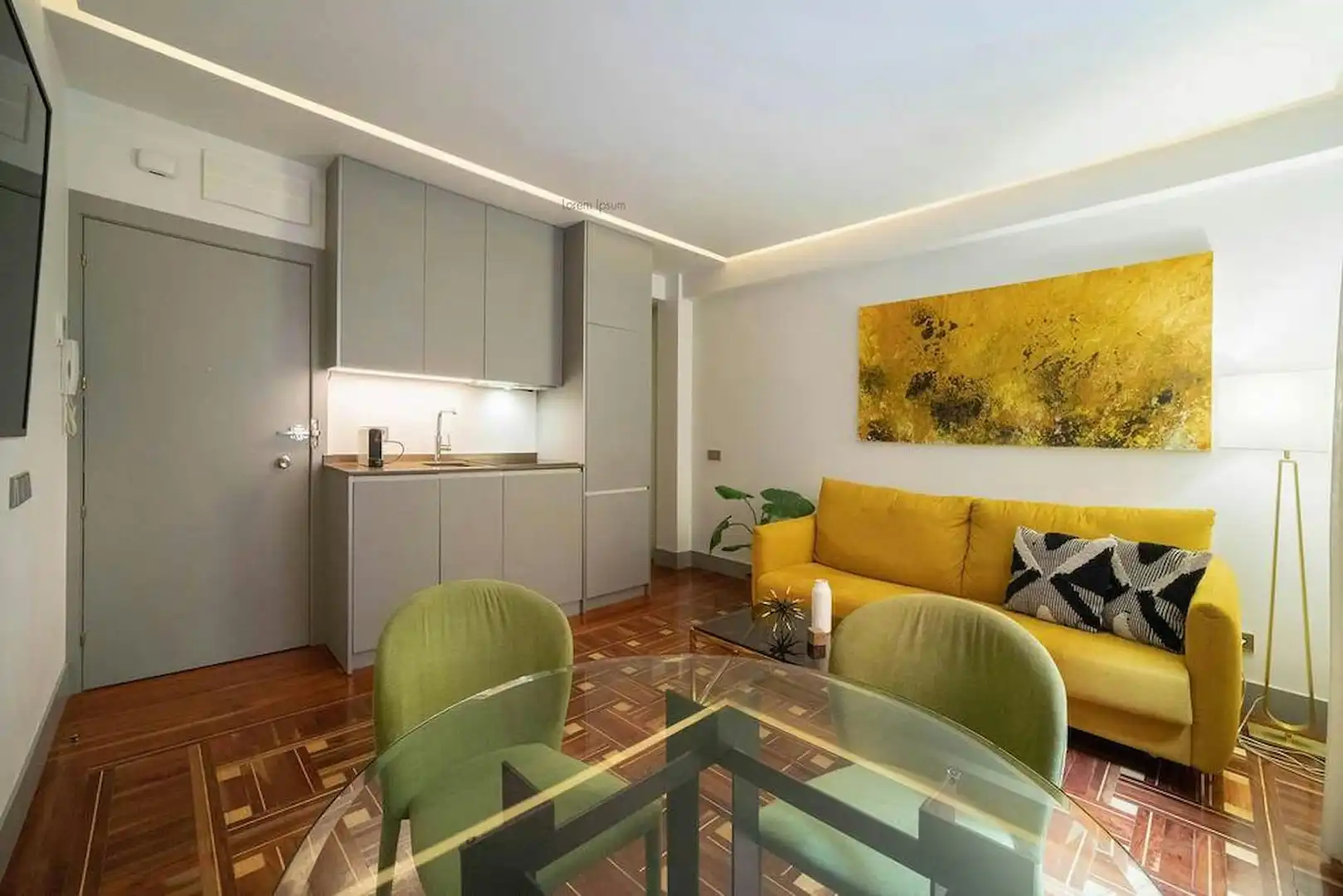Living room of Flat for rent in Madrid  with Air Conditioner, Washing machine and TV