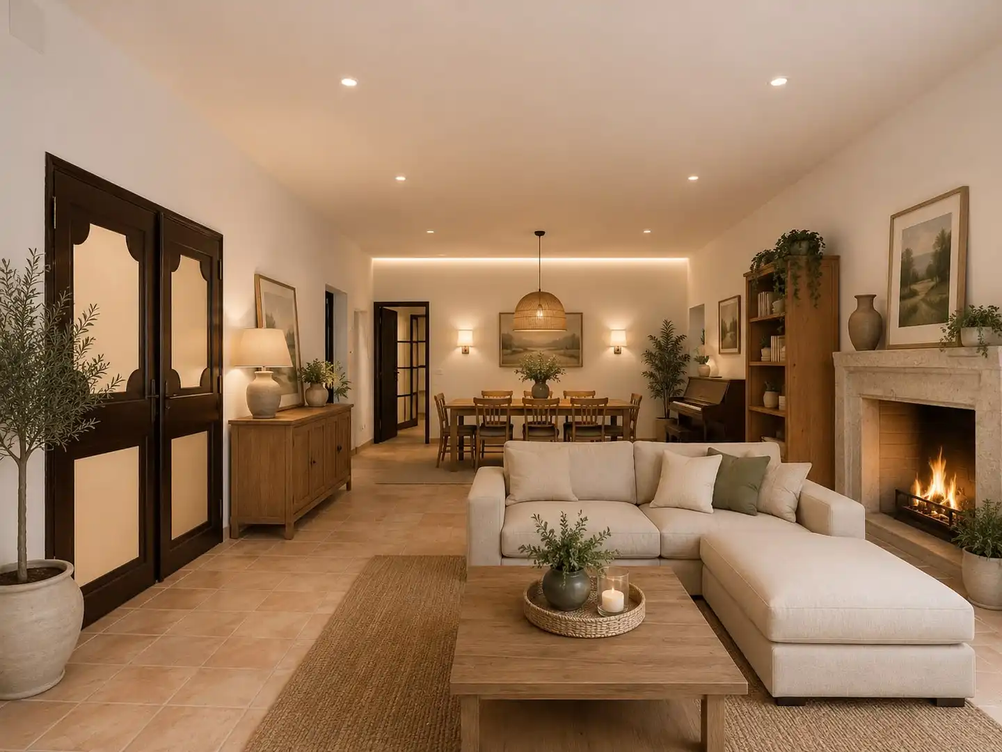 Sala de estar de Finca rústica en venta en Fornells de la Selva con Jardín privado y Balcón