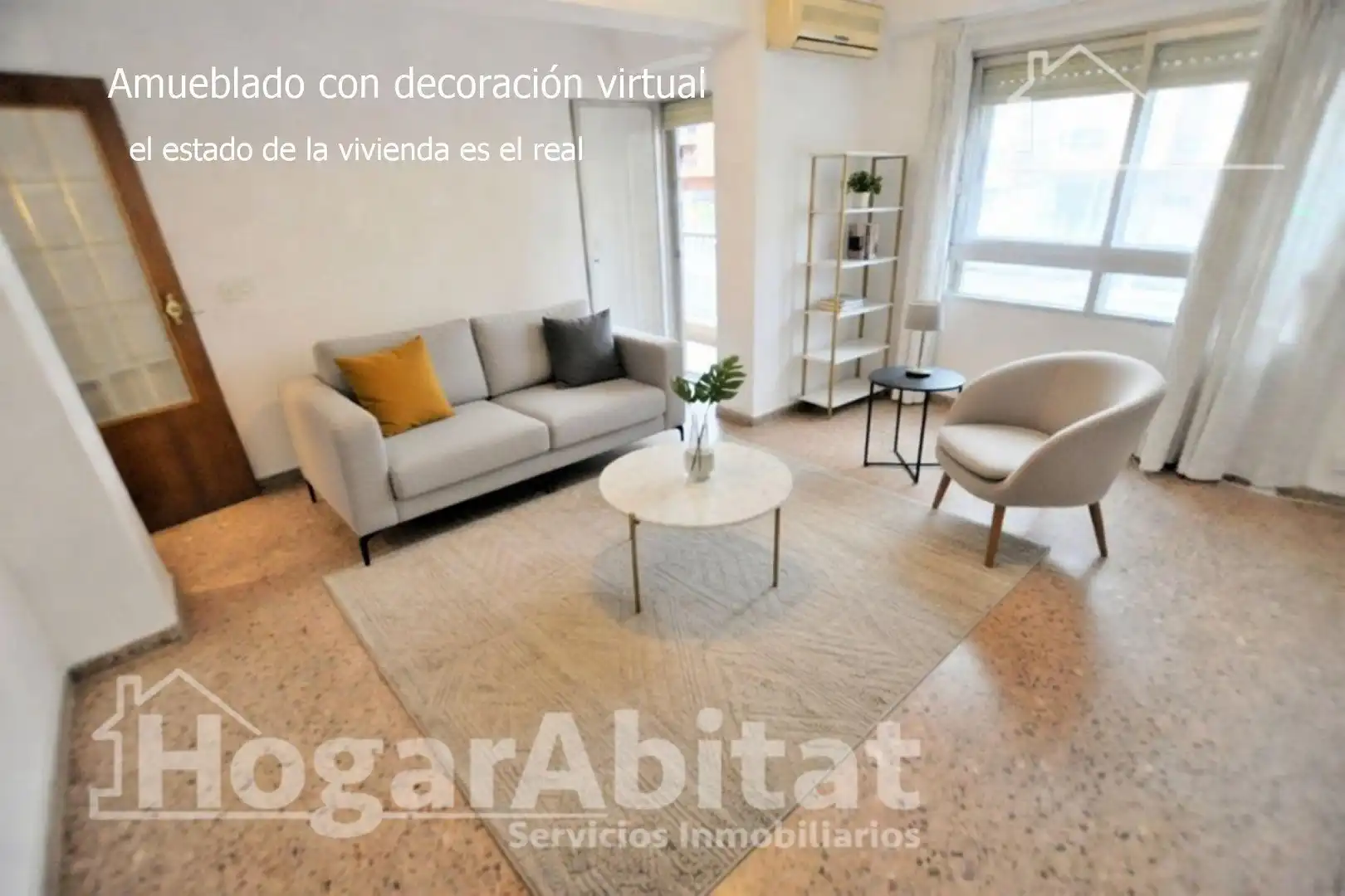 Wohnzimmer von Wohnung zum Verkauf in Valencia mit Klimaanlage, Heizung und Terrasse