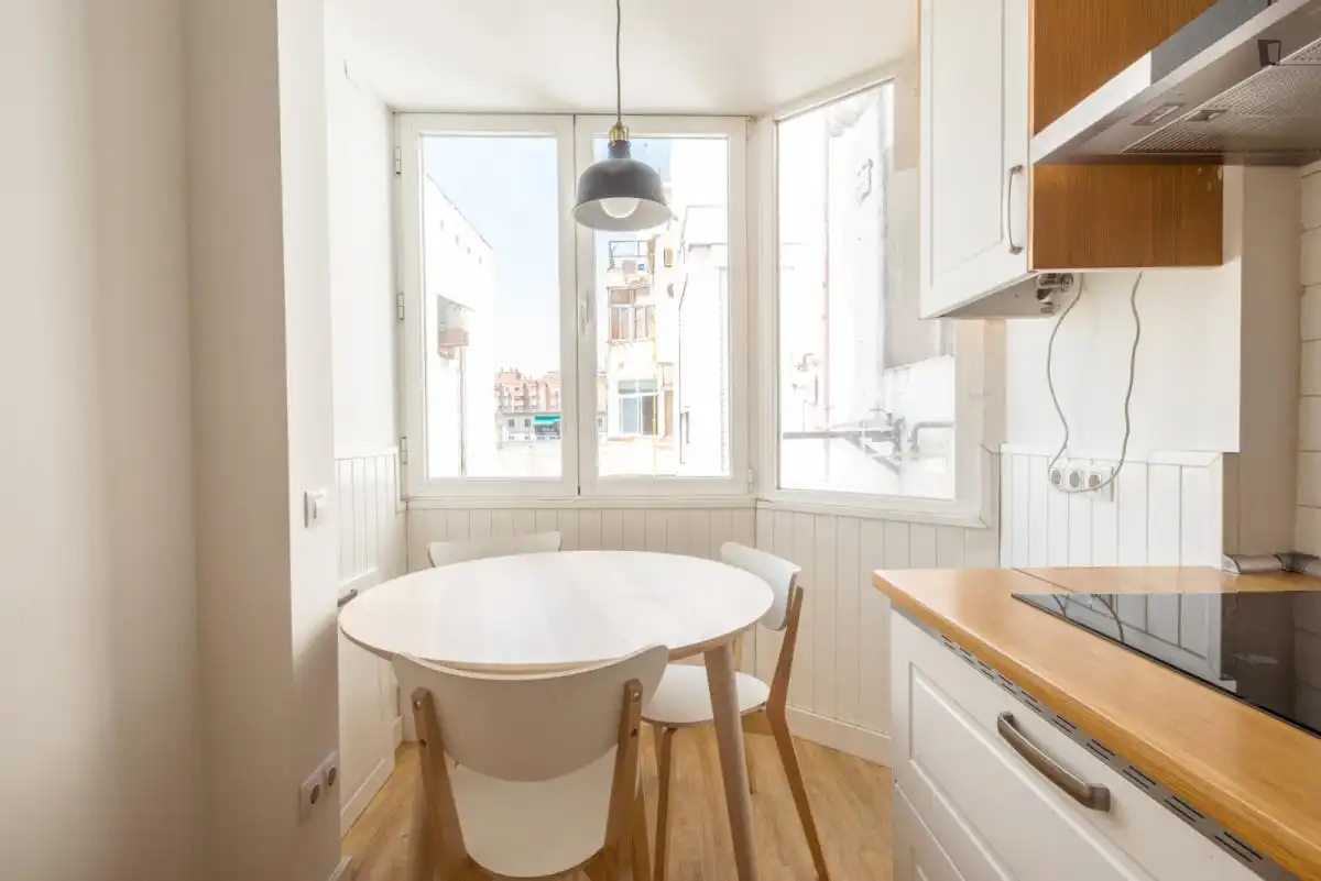 Cocina de Apartamento para compartir en Madrid con Amueblado, Horno y Lavadora