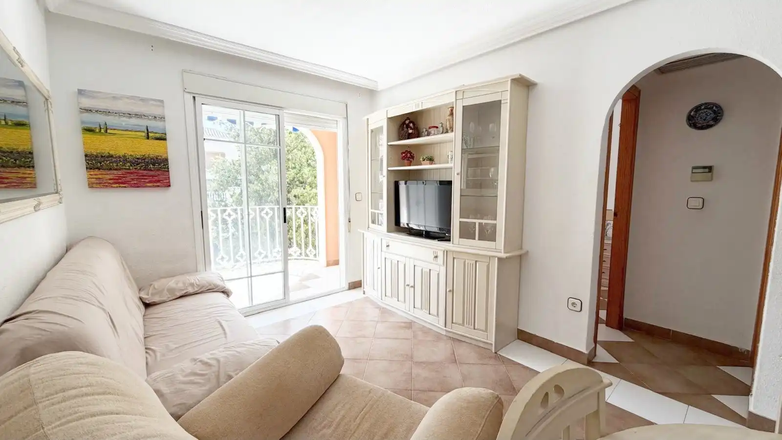 Sala de estar de Piso en venta en Los Alcázares con Piscina, Amueblado y Horno