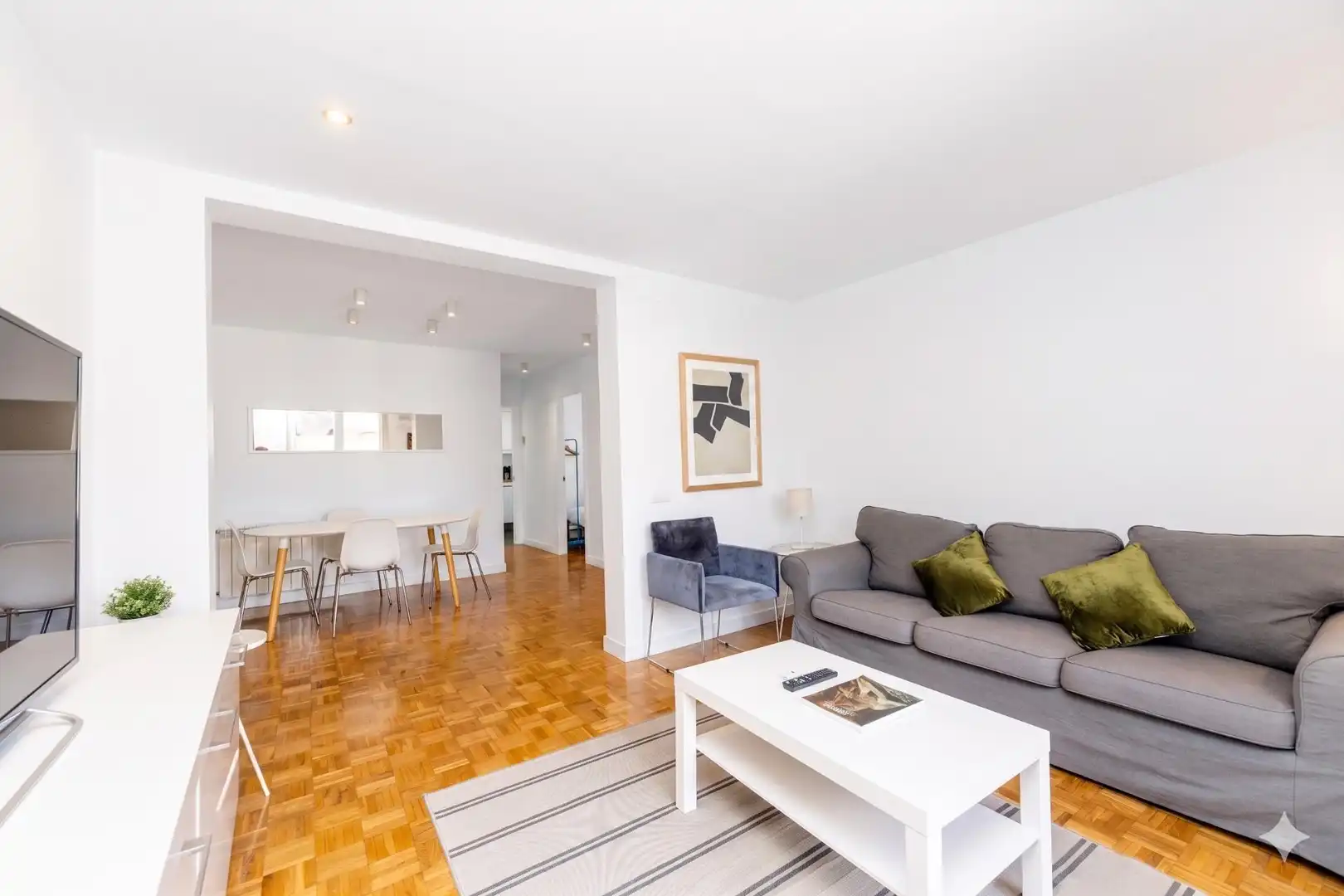 Wohnzimmer von Dachboden zur Miete in Madrid mit Klimaanlage, Heizung und Terrasse