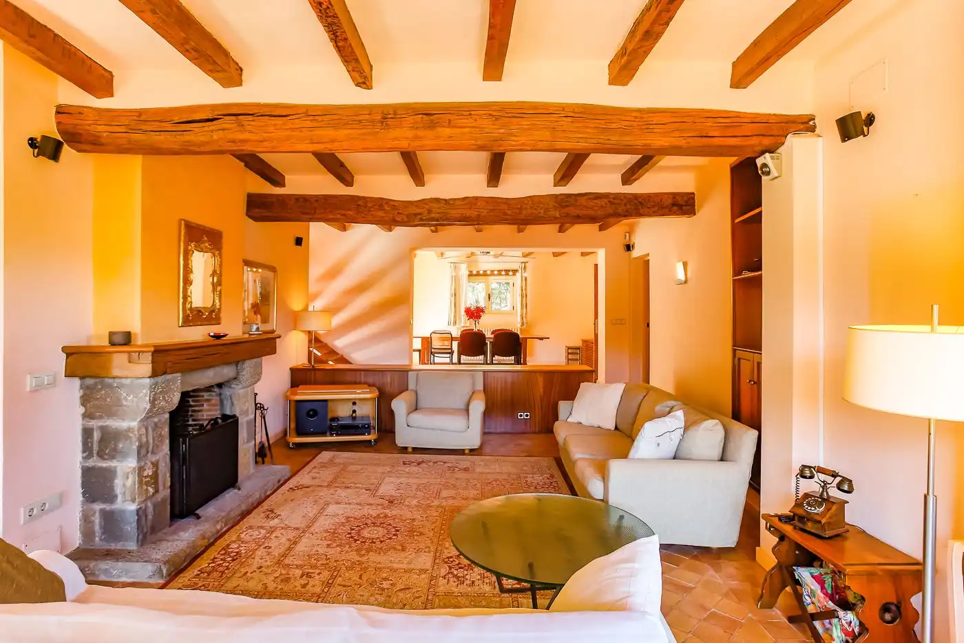 Sala de estar de Finca rústica en venta en Olot con Calefacción, Jardín privado y Terraza
