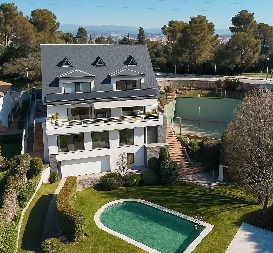 Vista exterior de Casa o chalet en venta en Sant Cugat del Vallès con Aire acondicionado, Calefacción y Jardín privado