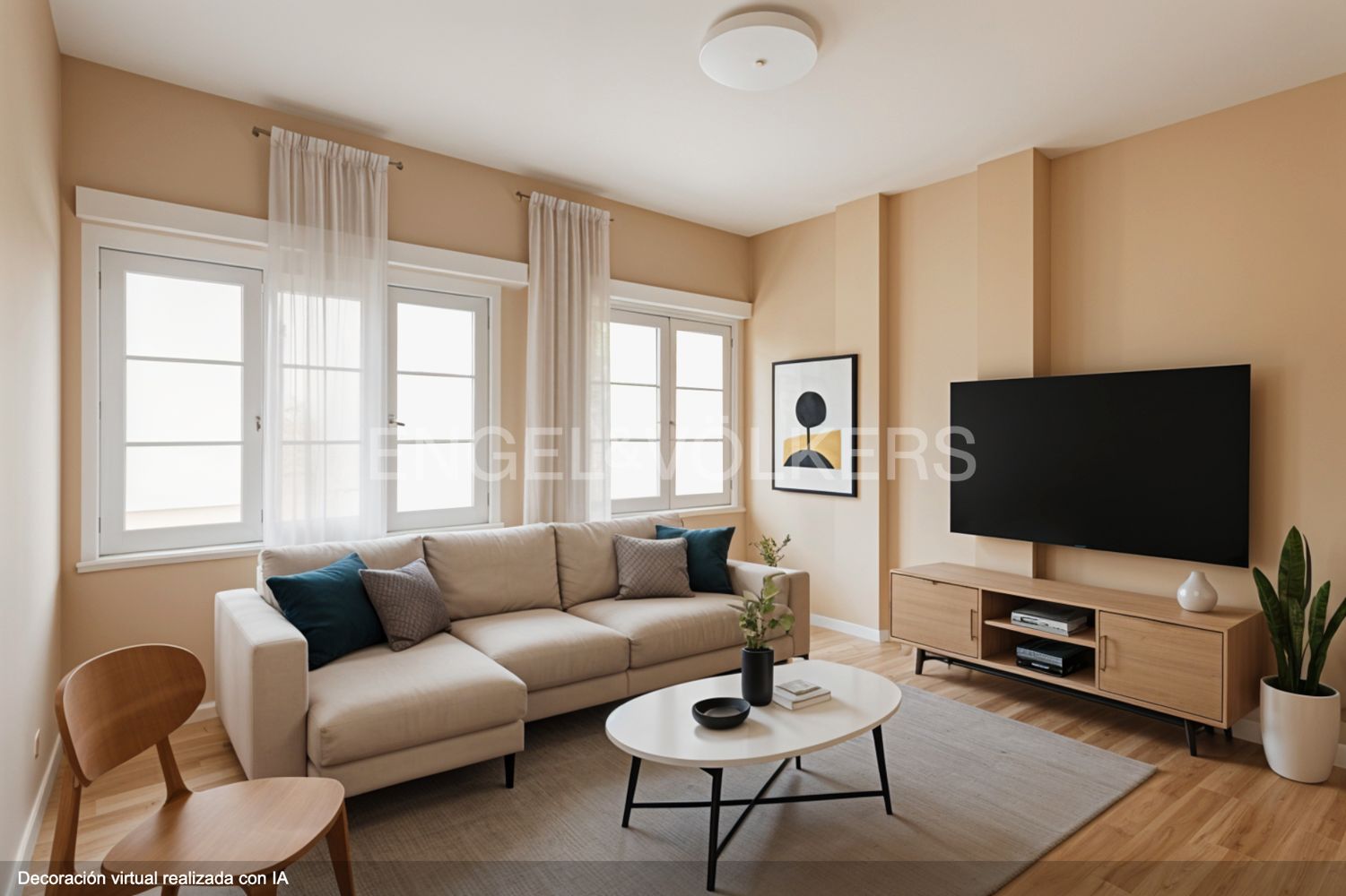 Sala d'estar de Apartament en venda en  Valencia Capital amb Calefacció, Parquet i Terrassa