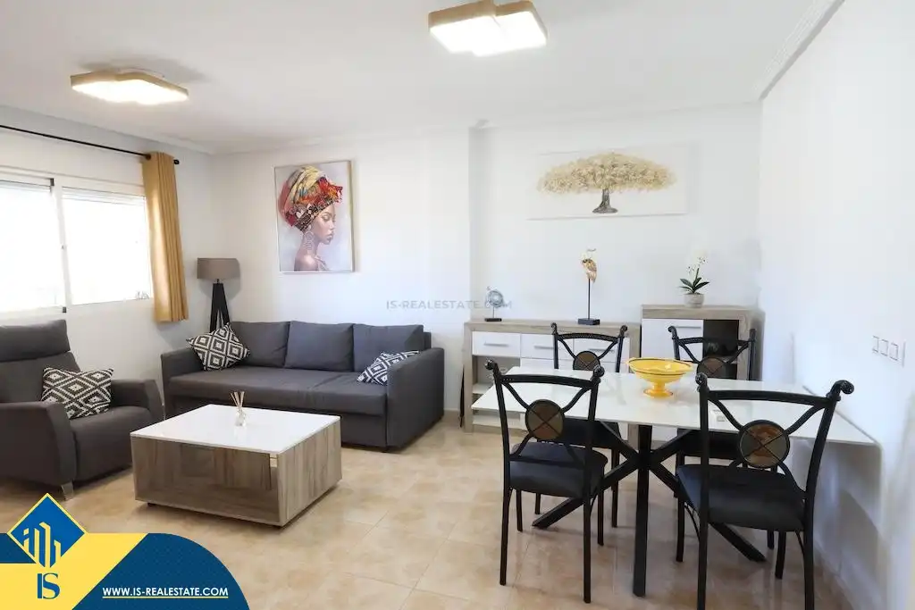 Sala d'estar de Pis de lloguer en Orihuela amb Aire condicionat, Terrassa i Moblat