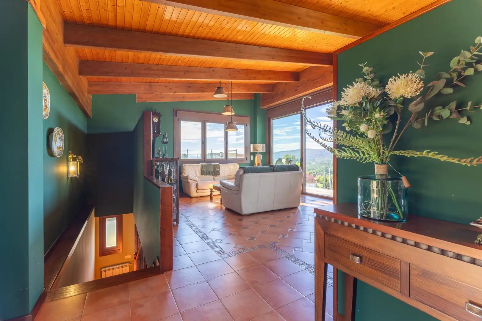 Sala de estar de Casa o chalet en venta en A Cañiza   con Calefacción, Jardín privado y Terraza