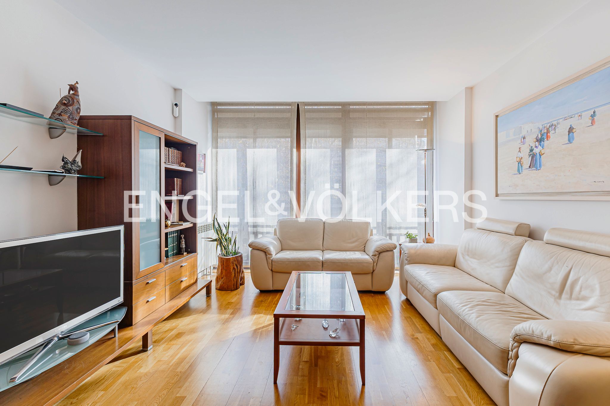 Sala de estar de Piso en venta en  Barcelona Capital con Aire acondicionado, Calefacción y Parquet