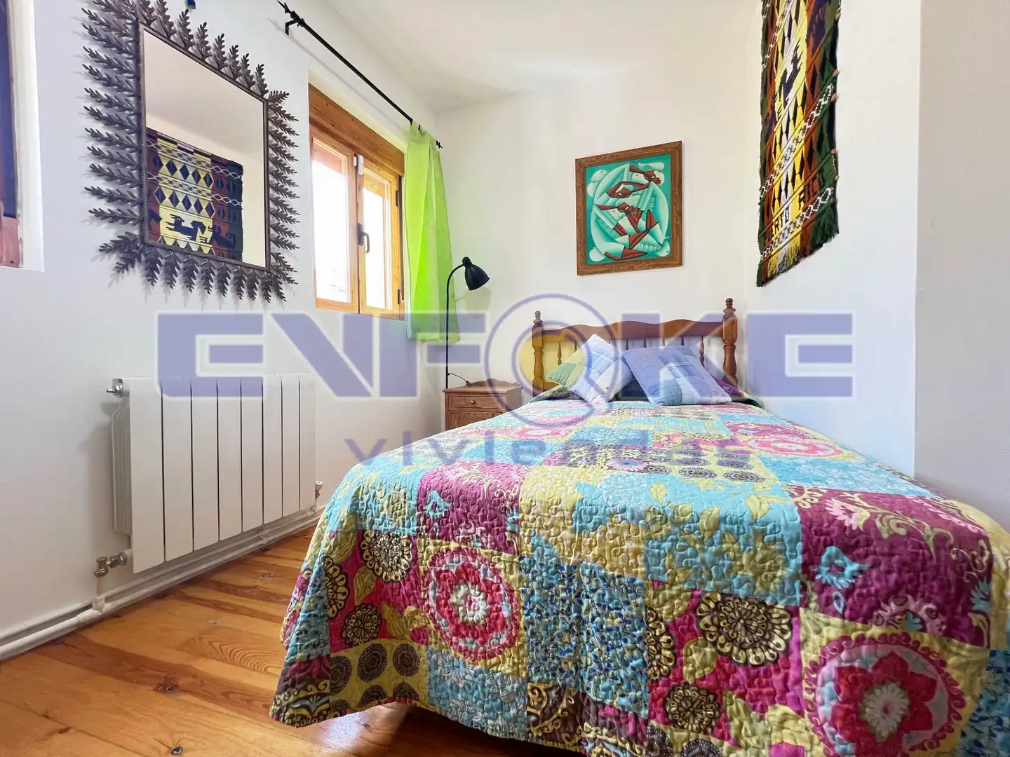 Schlafzimmer von Einfamilien-Reihenhaus zum Verkauf in Moratilla de los Meleros mit Heizung, Parkett und Möbliert