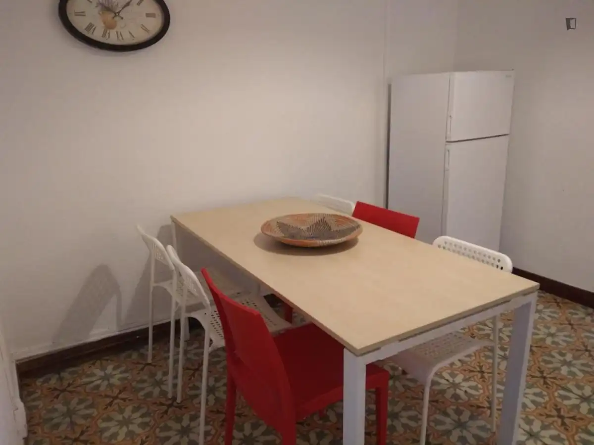 Menjador de Apartament per a compartir en Barcelona amb Moblat, Forn i Rentadora