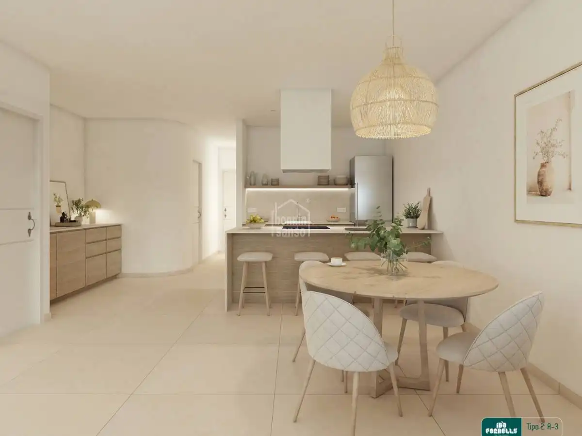 Cocina de Apartamento en venta en Es Mercadal con Jardín privado, Terraza y Piscina