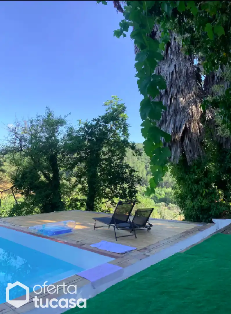 Terrasse von Einfamilien-Reihenhaus zum Verkauf in Linares de la Sierra mit Terrasse, Schwimmbad und Möbliert