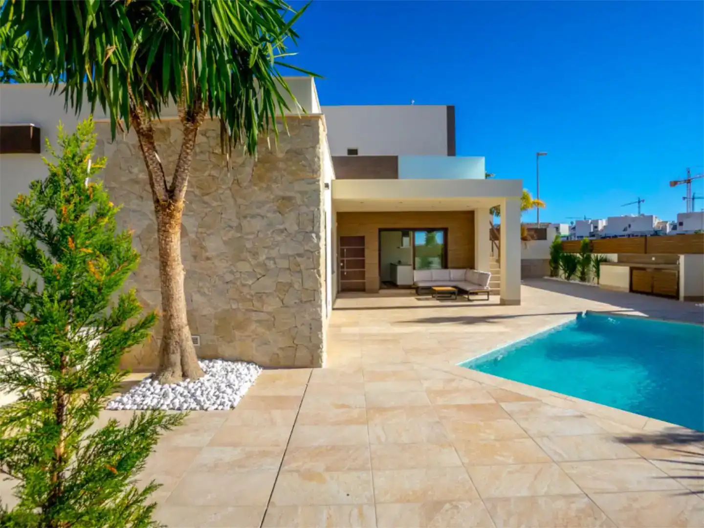 Vista exterior de Casa o xalet en venda en Rojales amb Jardí privat, Parquet i Piscina