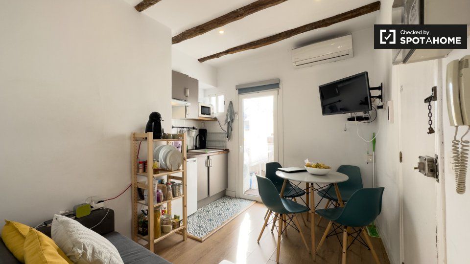 Sala d'estar de Pis de lloguer en L'Hospitalet de Llobregat amb Aire condicionat, Calefacció i Moblat