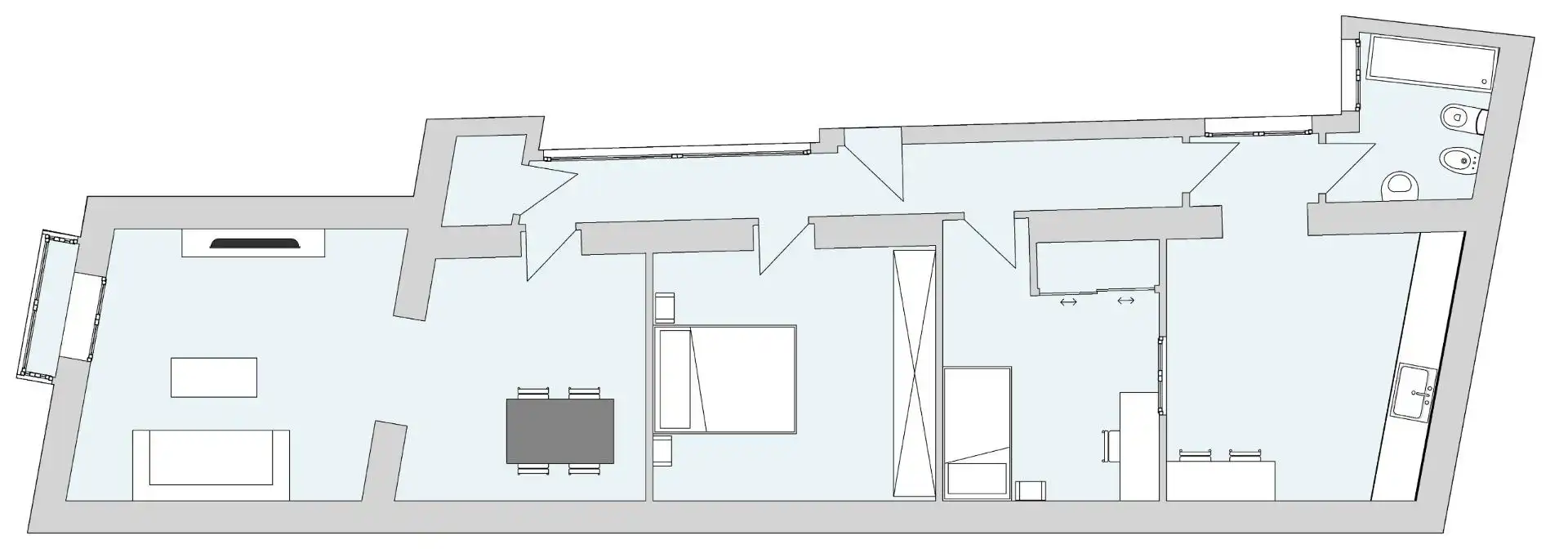 Wohnung zum Verkauf in Cádiz mit Klimaanlage, Abstellraum und Balkon