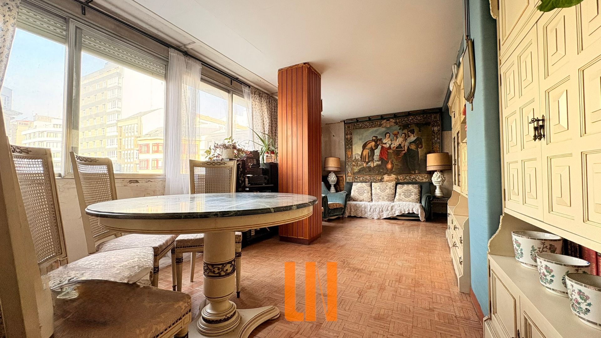 Living room of Flat for sale in A Coruña Capital   with Heating and Parquet flooring