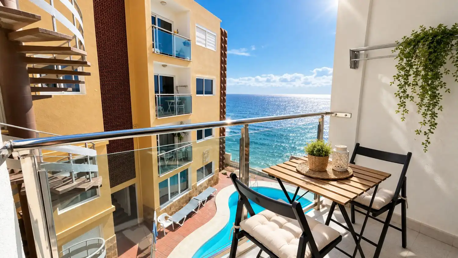 Terraza de Apartamento en venta en San Bartolomé de Tirajana con Terraza, Amueblado y Piscina comunitaria