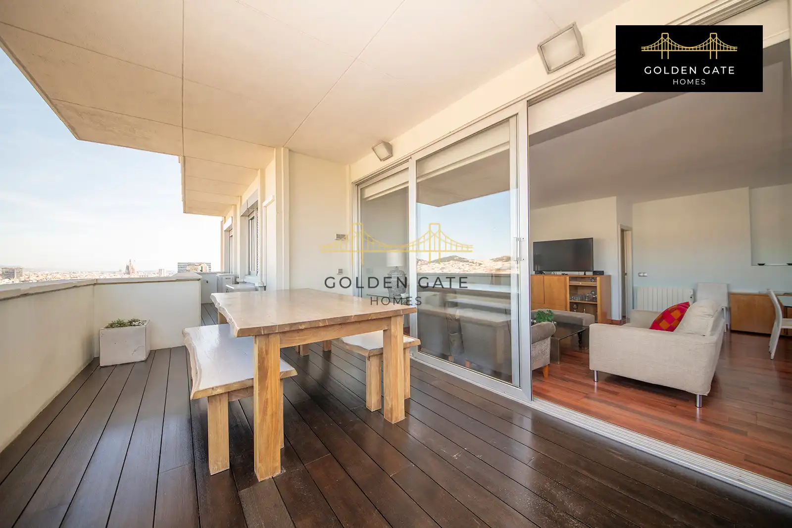 Terraza de Piso de alquiler en Barcelona con Aire acondicionado, Calefacción y Parquet