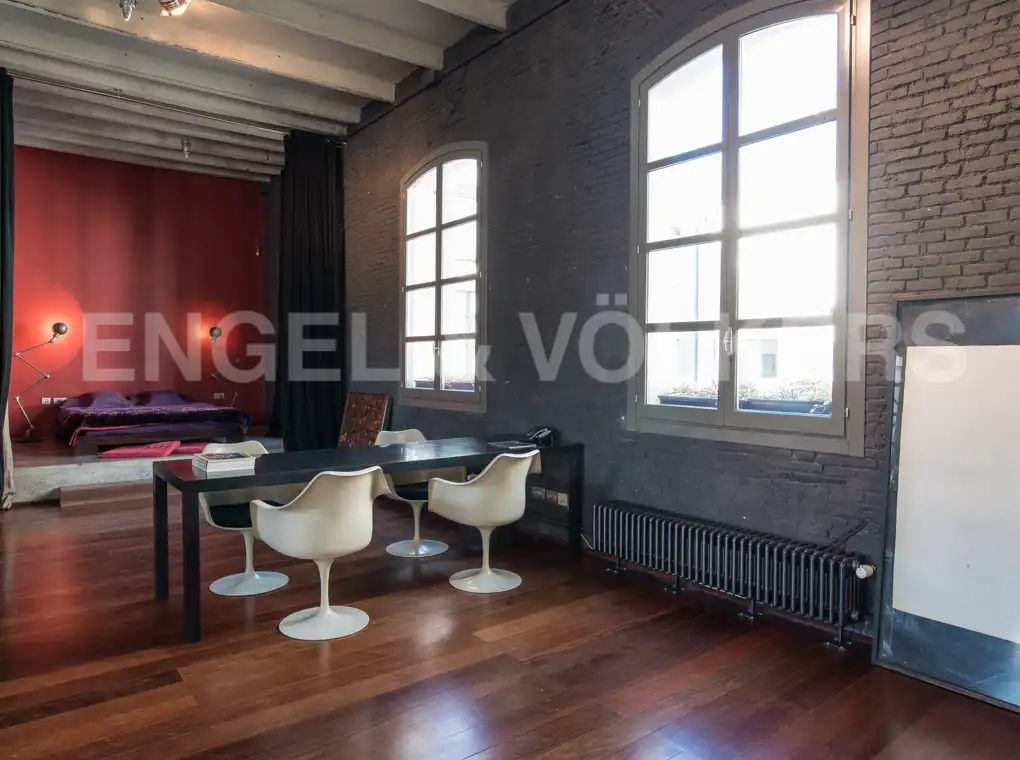 Wohnzimmer von Loft zur Miete in Barcelona mit Klimaanlage, Heizung und Parkett