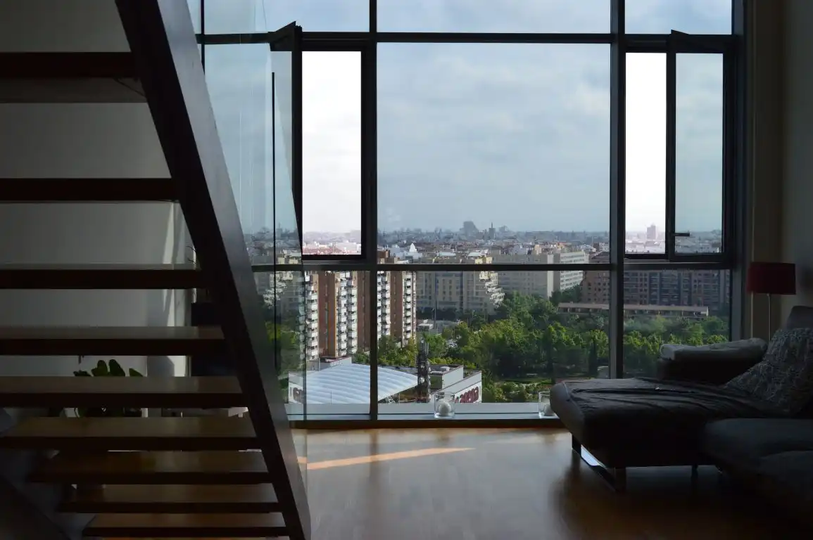 Living room of Lofts for rent in Valencia  with Air Conditioner, Heating and Parquet flooring