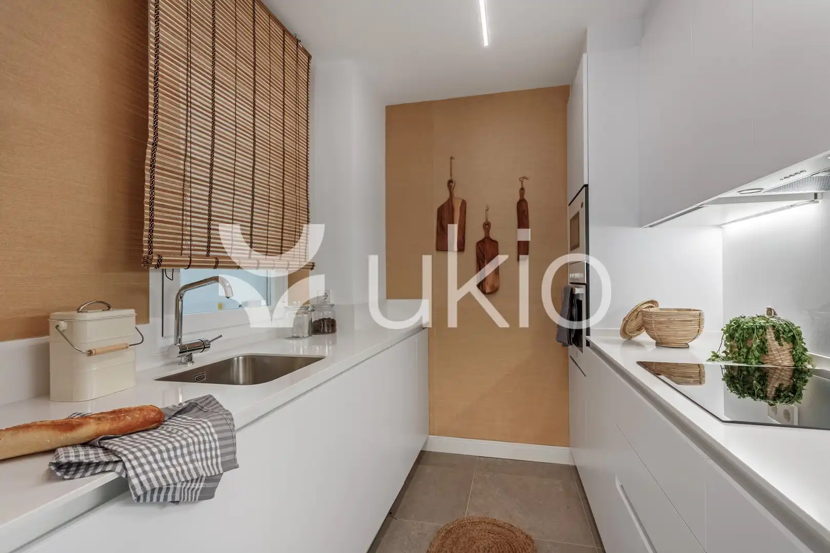 Cuina de Apartament de lloguer en Madrid amb Aire condicionat, Calefacció i Moblat