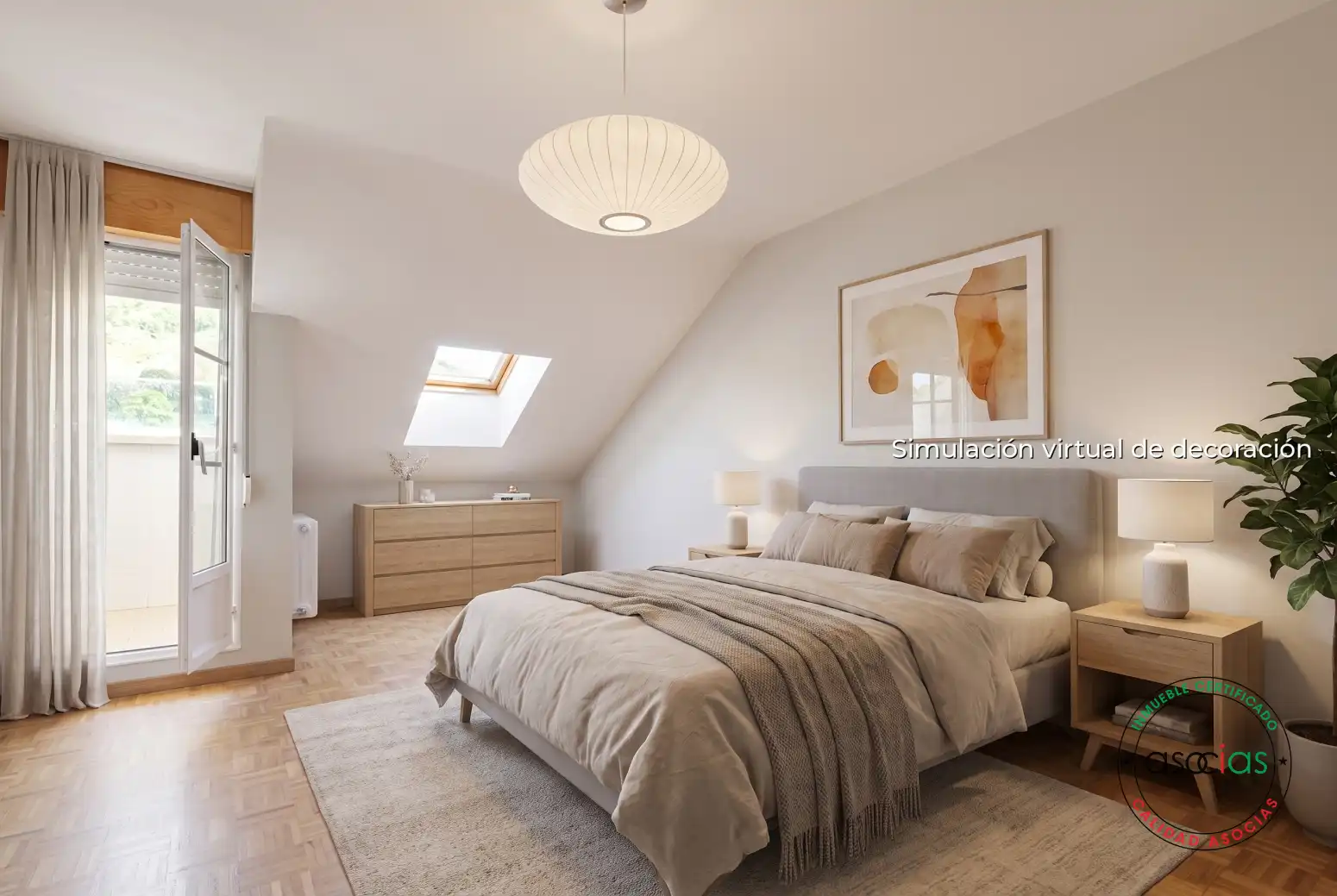 Bedroom of Attic for sale in Lena  with Heating, Parquet flooring and Terrace
