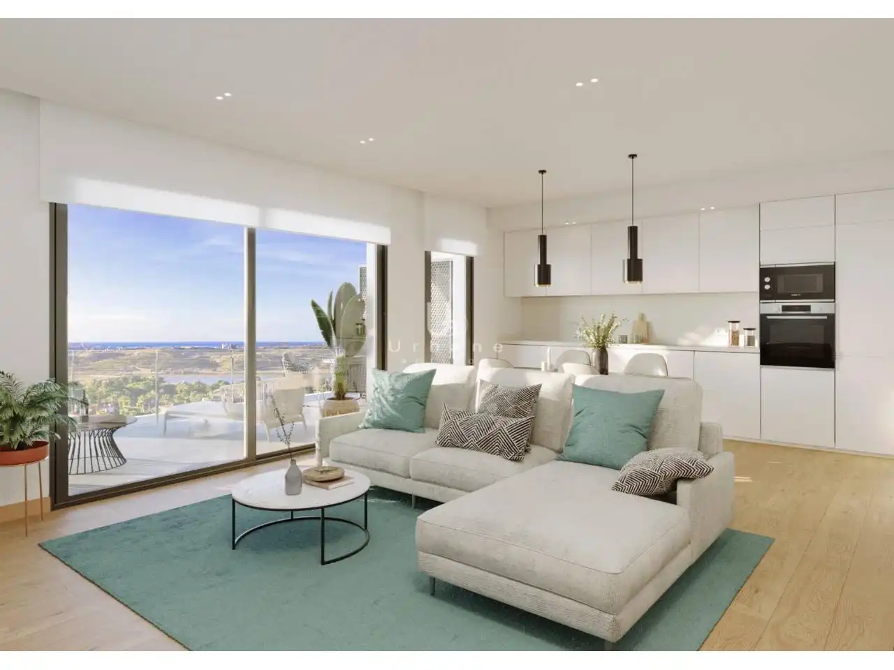 Living room of Attic for sale in Mutxamel  with Air Conditioner, Parquet flooring and Terrace