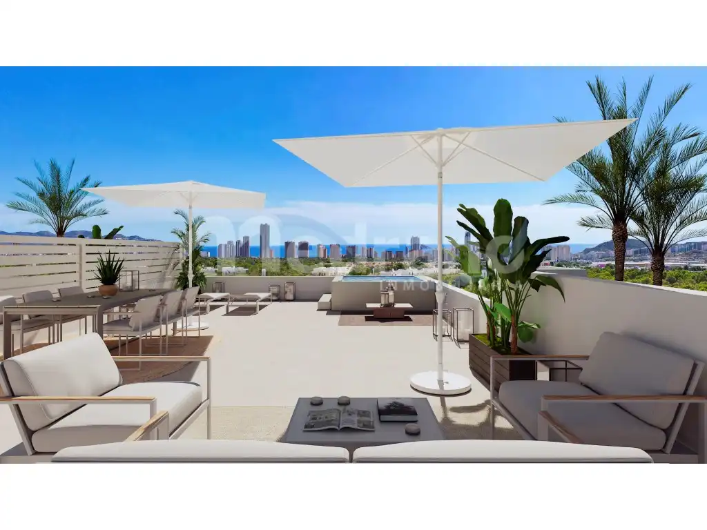 Terrassa de Casa o xalet en venda en Finestrat amb Aire condicionat, Jardí privat i Terrassa