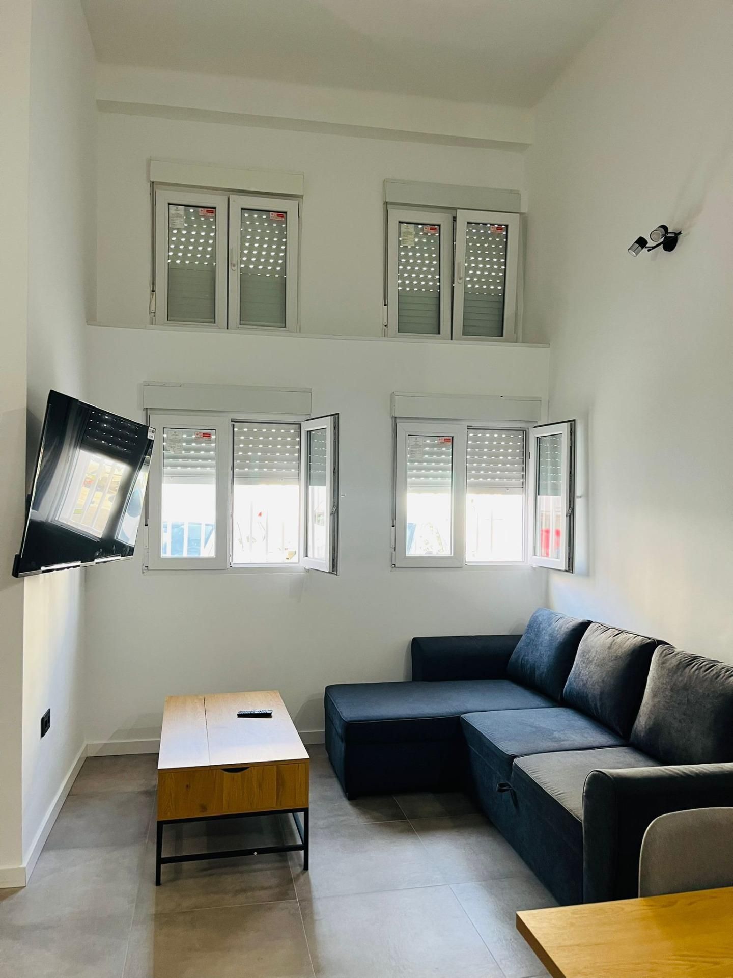 Sala d'estar de Loft de lloguer en Málaga Capital amb Aire condicionat