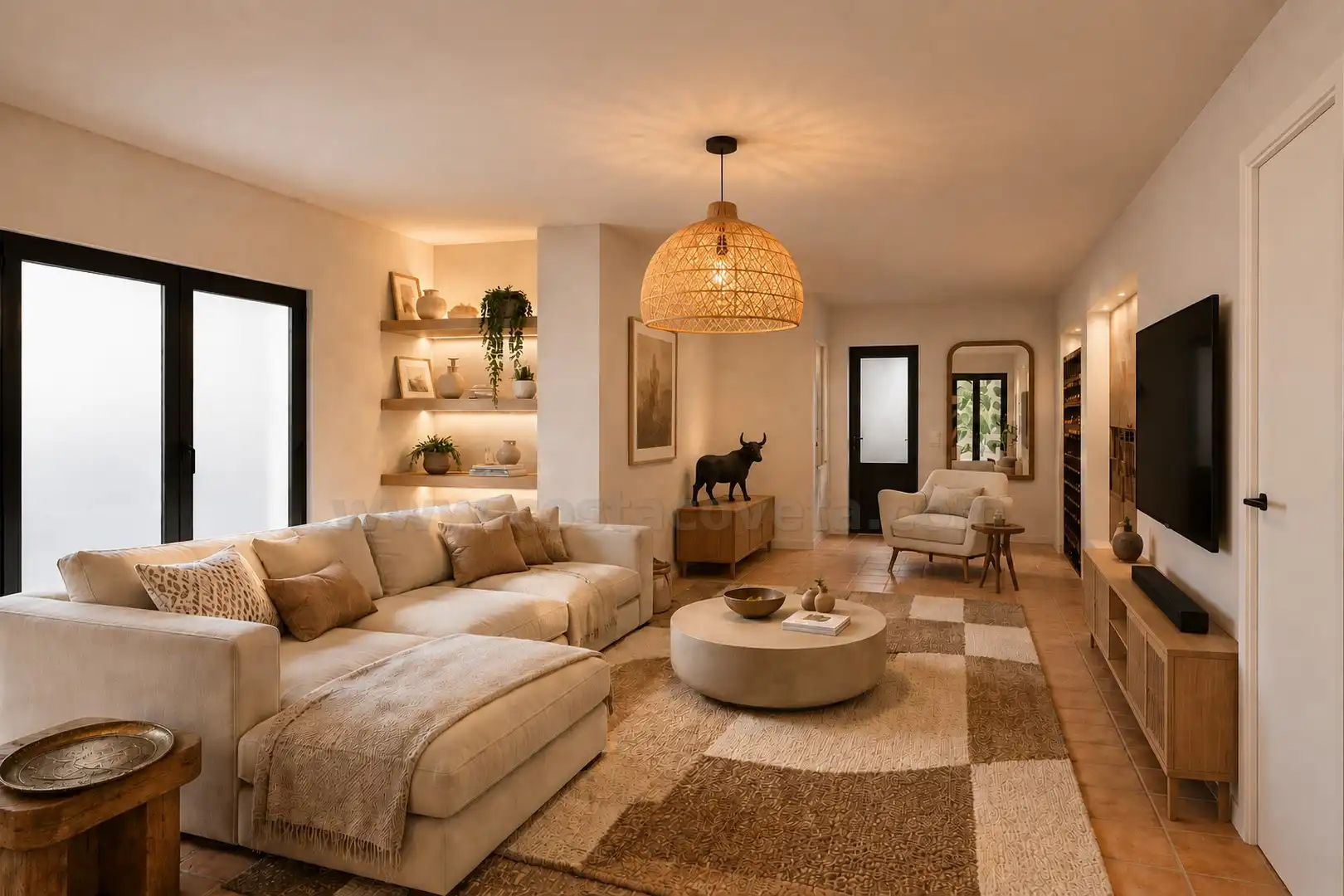 Sala d'estar de Casa o xalet en venda en El Campello amb Aire condicionat, Jardí privat i Terrassa