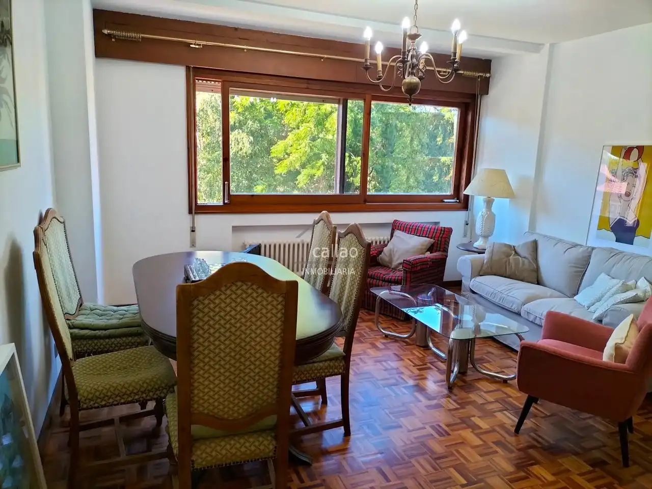 Sala de estar de Piso de alquiler en Ferrol con Calefacción, Parquet y Amueblado
