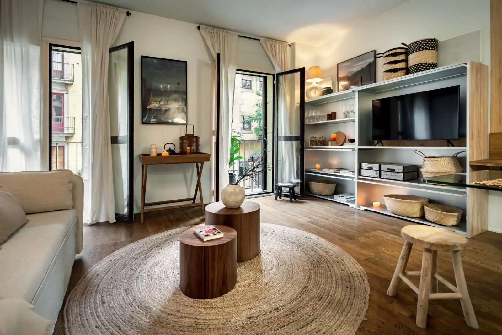 Sala de estar de Apartamento para compartir en Barcelona con Aire acondicionado, Calefacción y Terraza