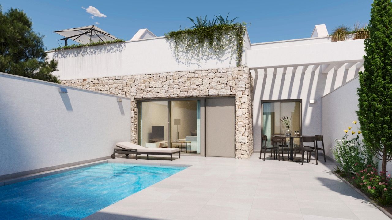 Piscina de Casa adosada en venda en Pilar de la Horadada amb Aire condicionat, Jardí privat i Piscina