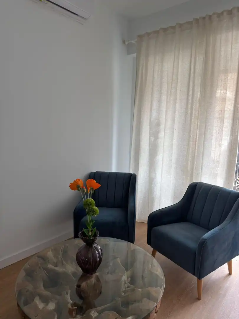 Sala d'estar de Estudi en venda en Valencia amb Aire condicionat, Terrassa i Moblat