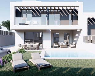 Exterior view of Single-family semi-detached for sale in Mijas  with Air Conditioner, Heating and Private garden