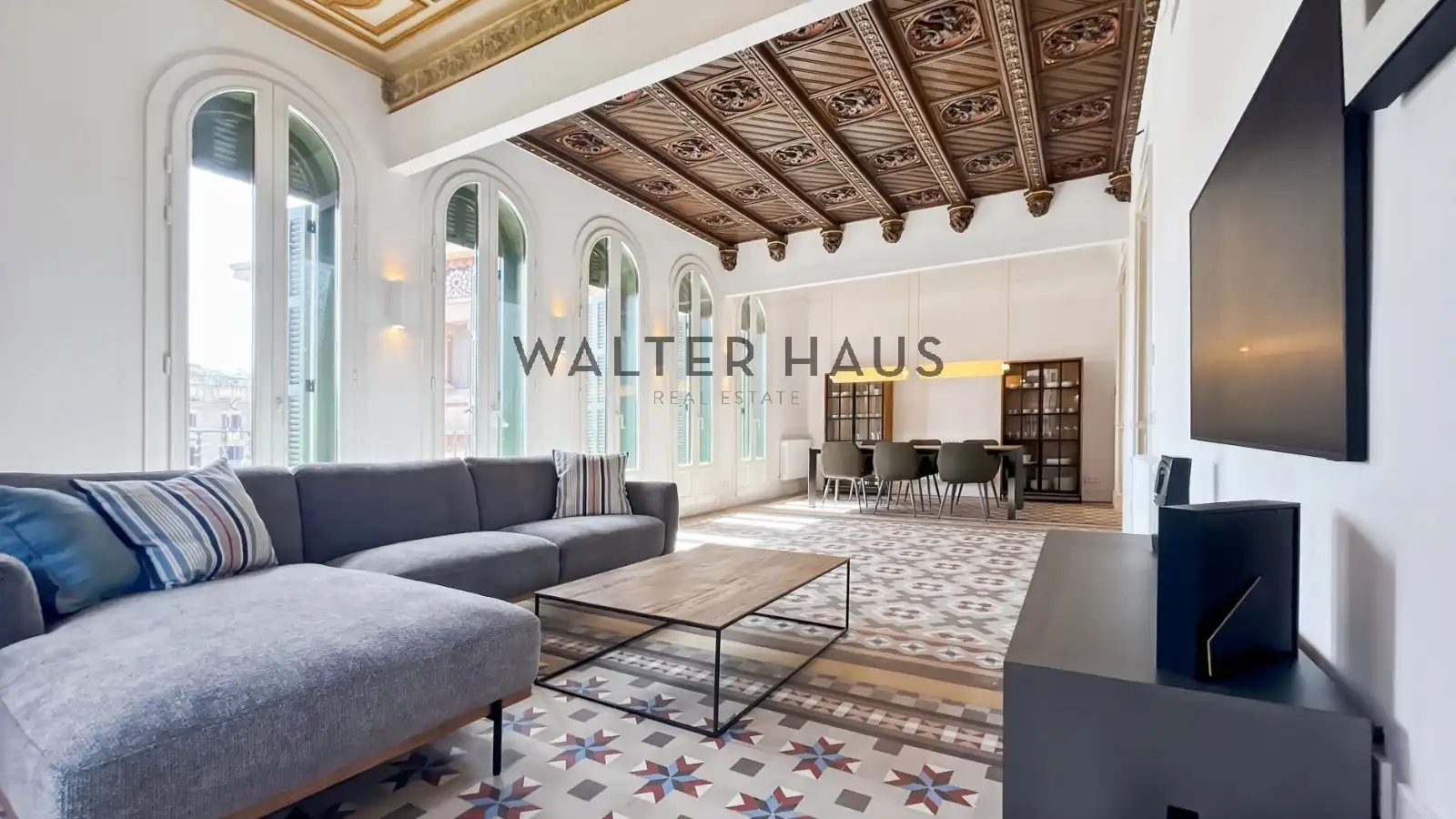 Sala de estar de Piso de alquiler en Barcelona con Aire acondicionado, Calefacción y Terraza